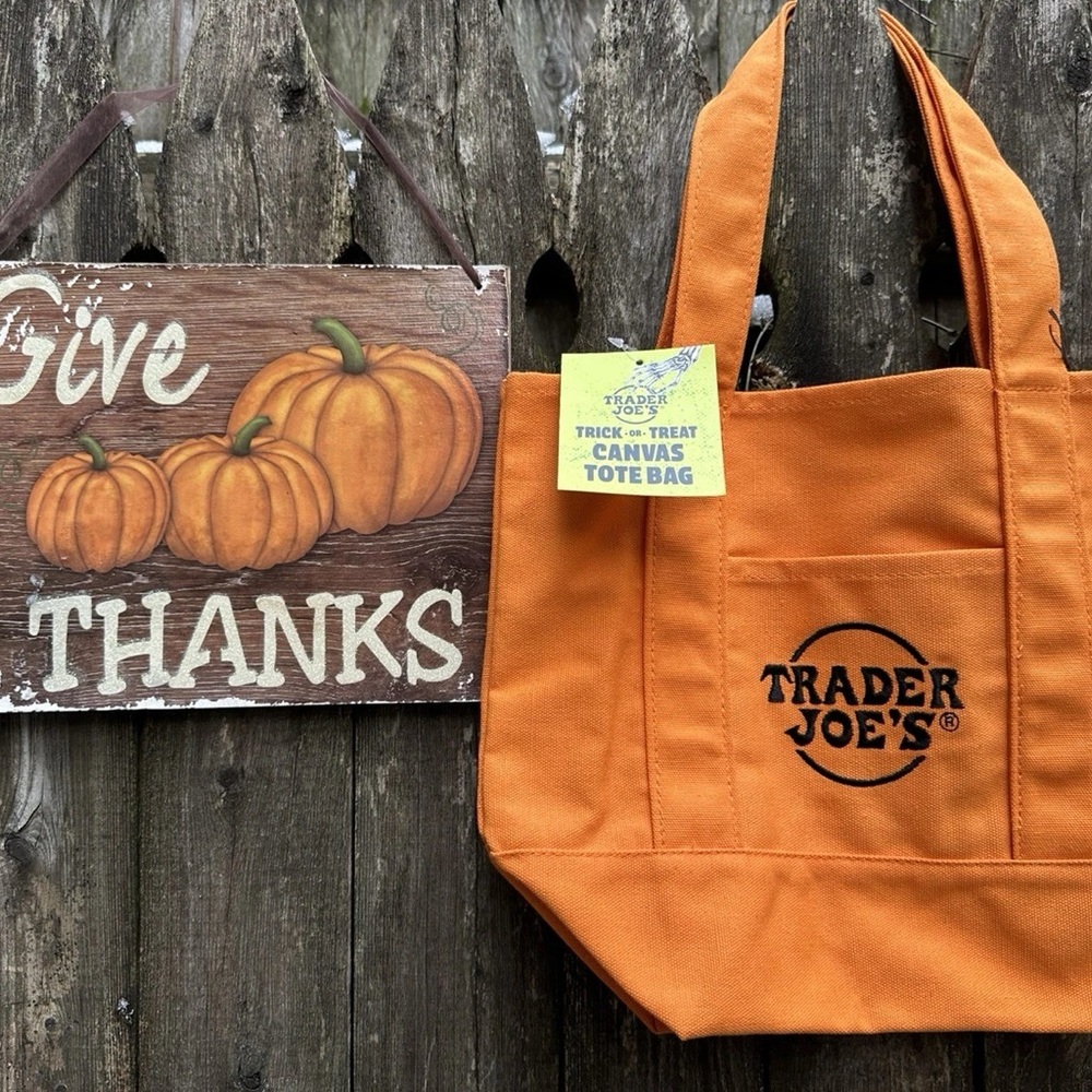 Trader Joe's Orange Canva Mini Tote Bag Limited Edition